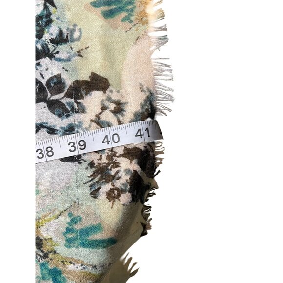 Skull and Bones Scarf Lightweight with Frayed Edges Black Gold, Green - Picture 4 of 4